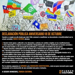 Declaración Pública x Aniversario del 18 de Octubre