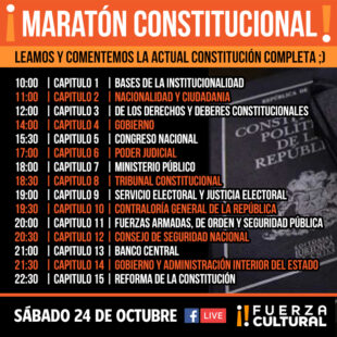 Fuerza Cultural invita a Maratón Constitucional