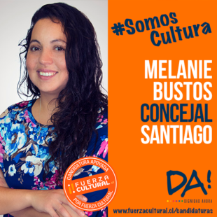 MELANIE BUSTOS ALVEAL – Concejala x Santiago Centro – XY 346